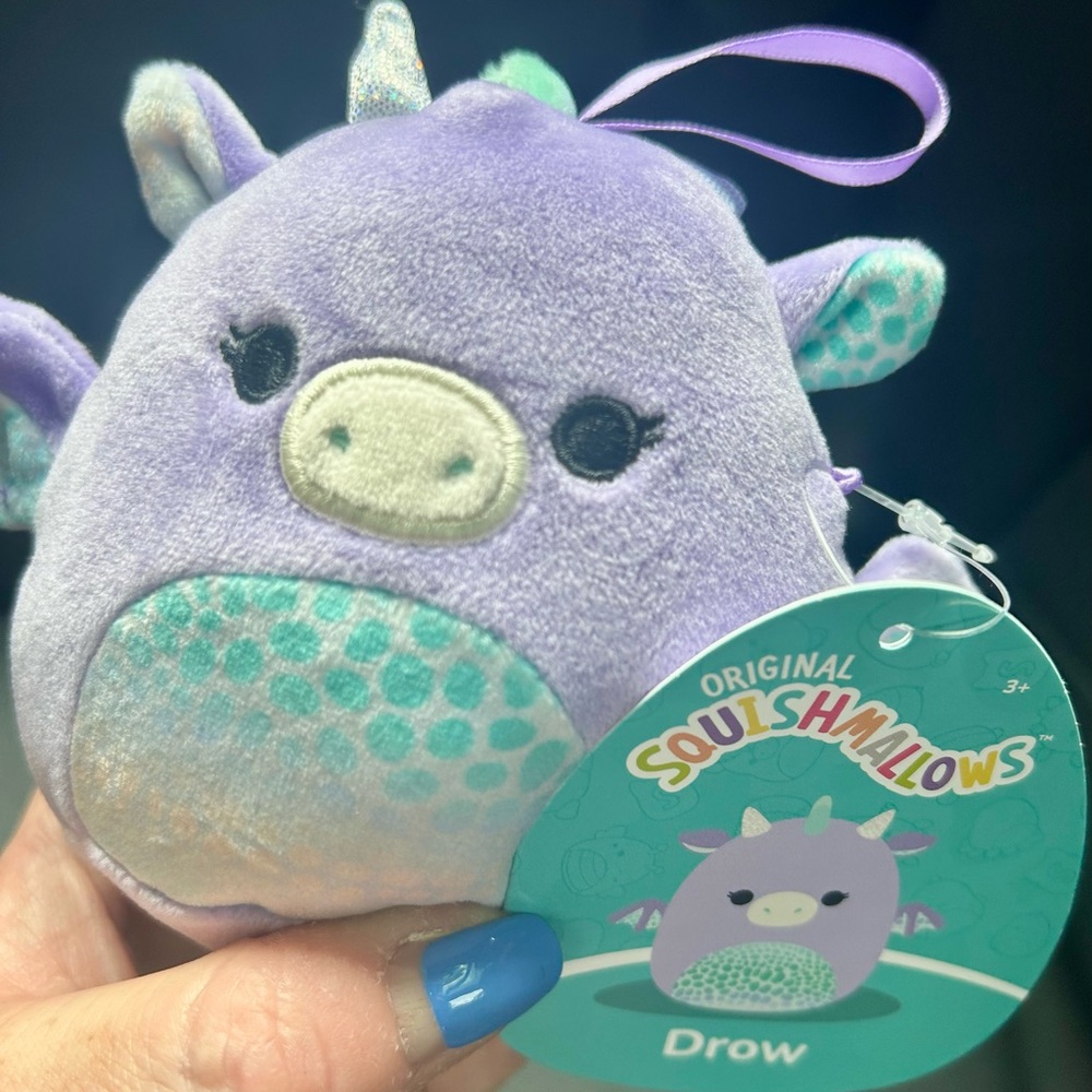 Squishmallows Ornament Drow the Dragon 4-Inch Plush